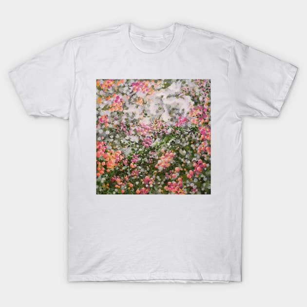 Buds of Life, Tree Buds, Flowering, Blossoming, Colorful blossoms, surrealism, acrylic painting, painting, botanical art T-Shirt by roxanegabriel